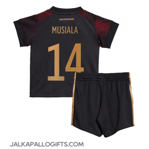 Saksa Jamal Musiala #14 Vieras Peliasu Lasten MM-kisat 2022 Lyhythihainen (+ Lyhyet housut)